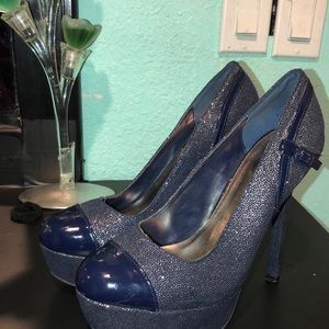 Navy Blue sparkly heels